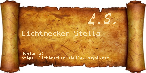 Lichtnecker Stella névjegykártya